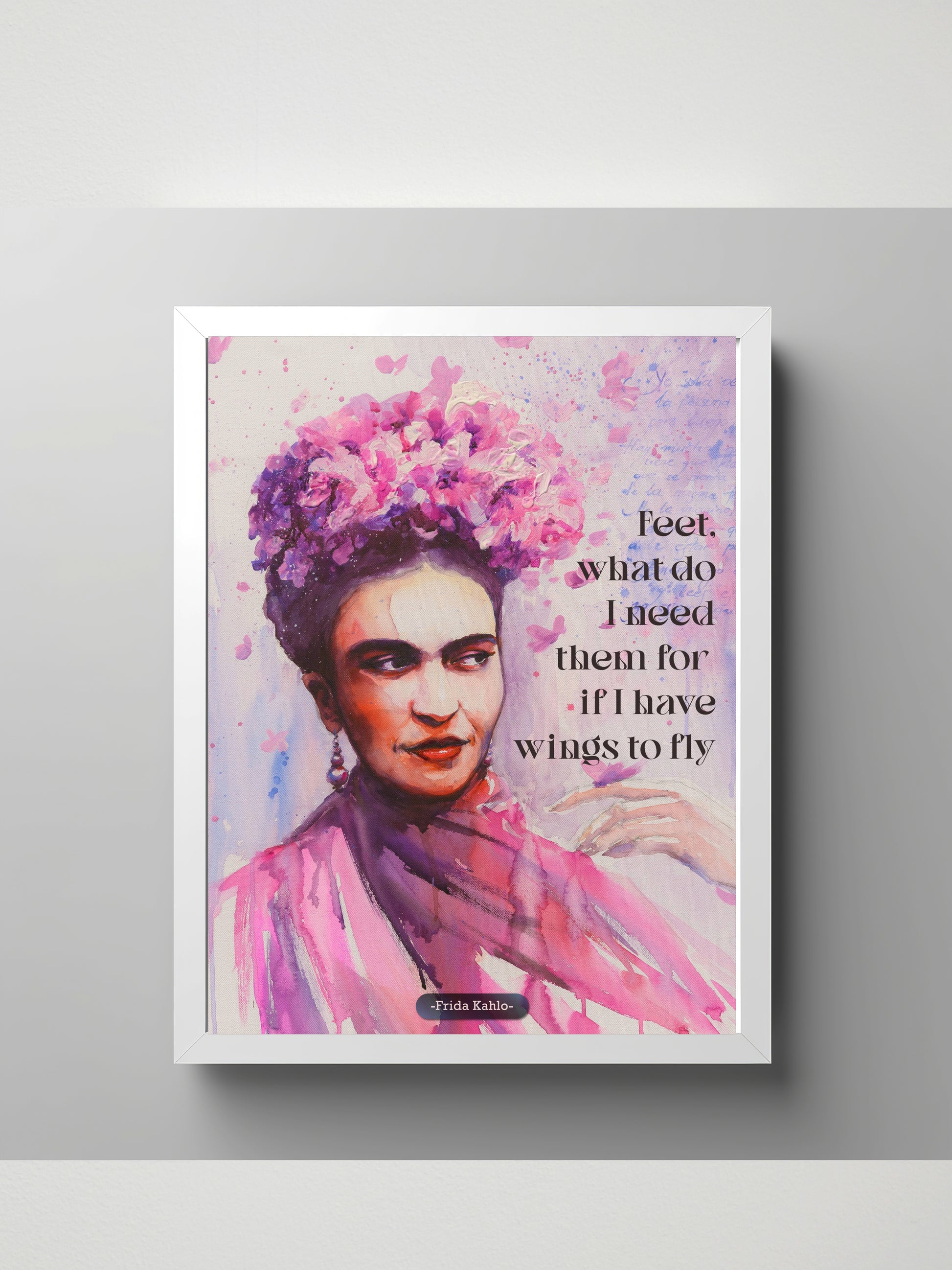 Frida Kahlo "Wings" Wall Art Frame 12x16