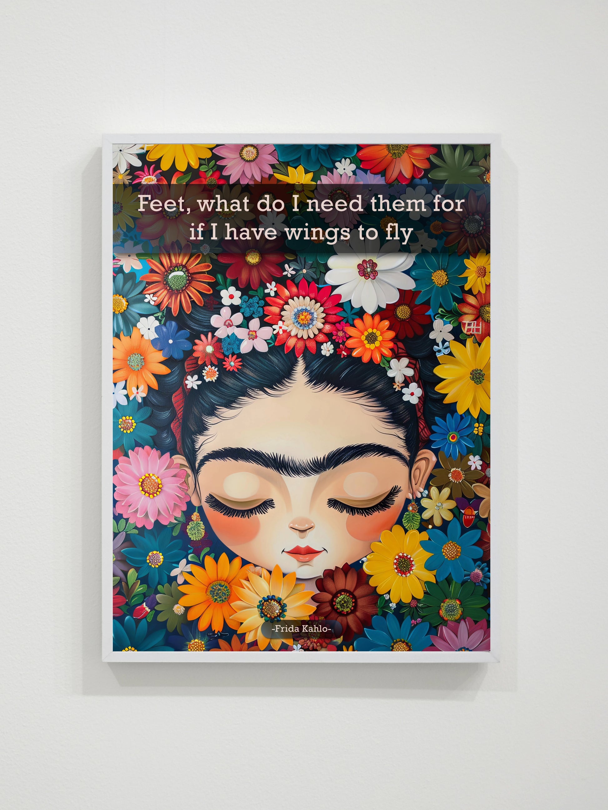 Frida Kahlo illustration "Wings" Wall Art Frame 12x16