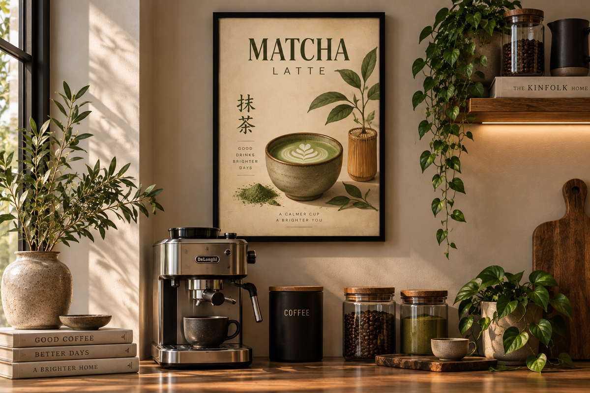 Should Wall Art Be Centred Over a Coffee Machine or the Whole Coffee Station?