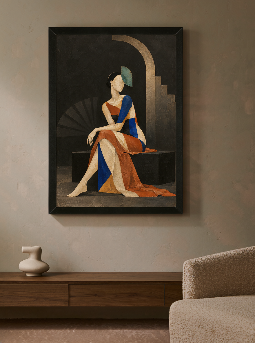After the Last Guest Wall Art | Surreal Art Deco Print 12x16