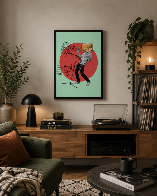 Abstract Music Wall Art | Contemporary Music Collage Print