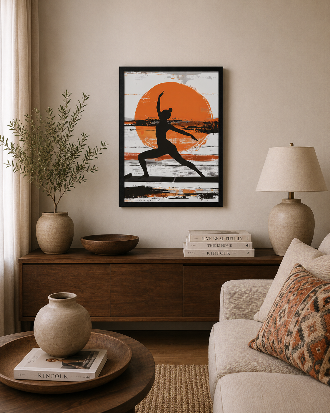 Yoga Wall Art Print | Contemporary Meditation Silhouette Artwork