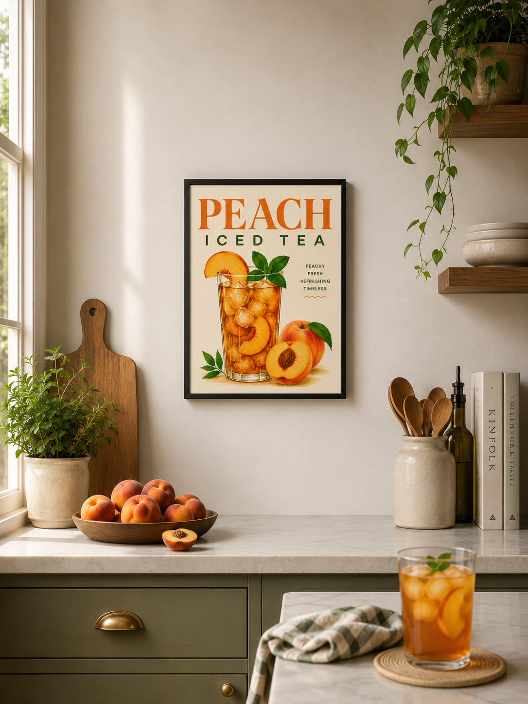 Mango Refresher Framed Wall Art | Modern Drinks Print 30 × 40 cm