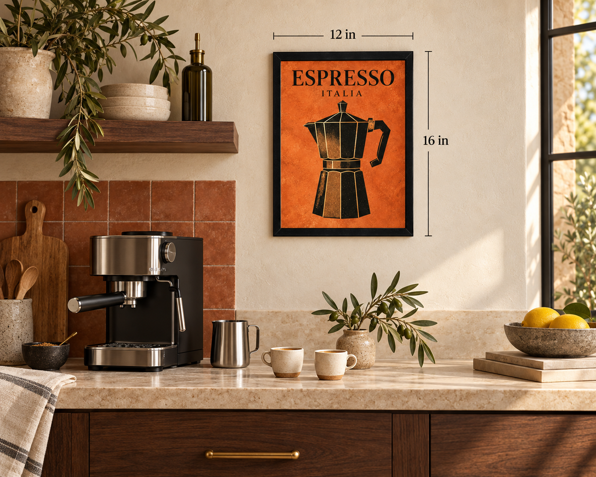 Espresso Italia Framed Wall Art | Italian Coffee Print 30 × 40 cm