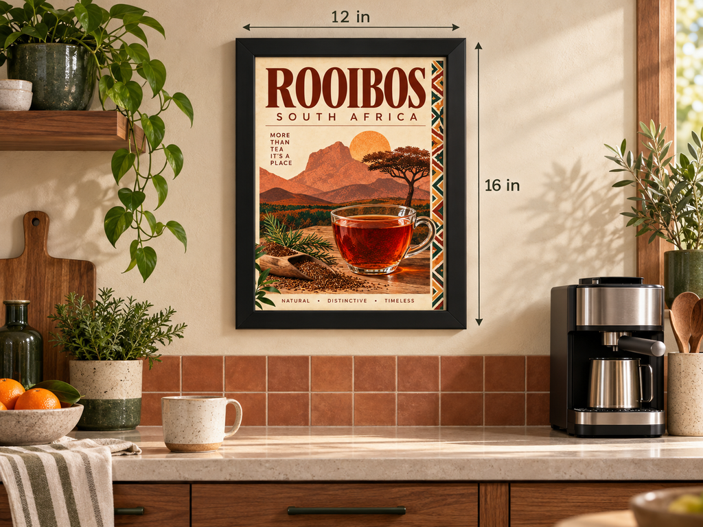 Rooibos South Africa Framed Wall Art | Tea Print 30 × 40 cm