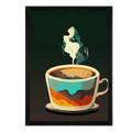 Tea Cup Wall Art | Warm Tones Framed Matte Print 12x16
