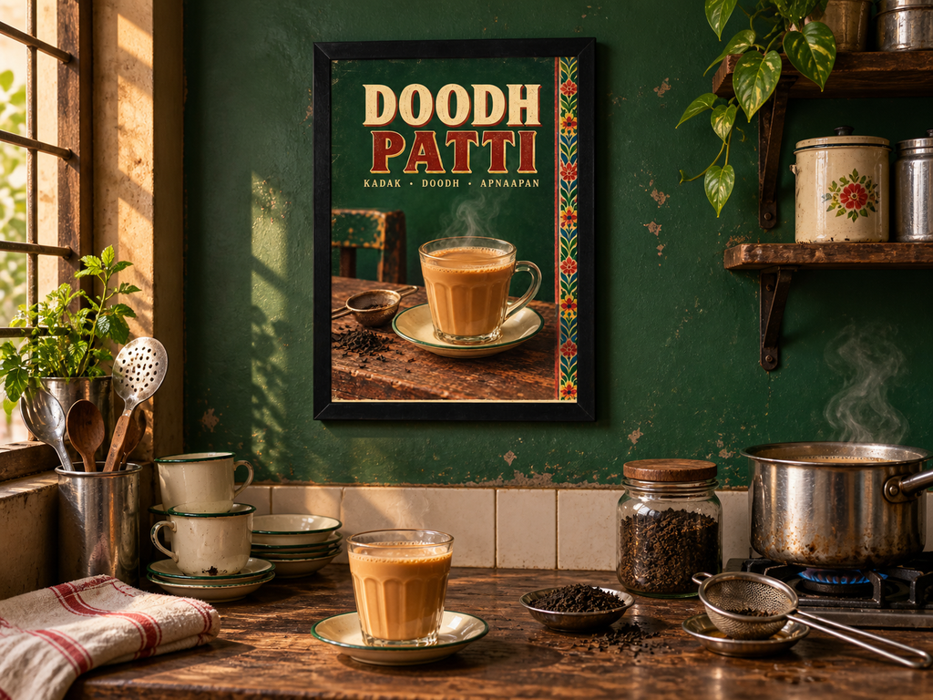 Doodh Patti Pakistan Framed Wall Art | Milk Tea Print 30 × 40 cm