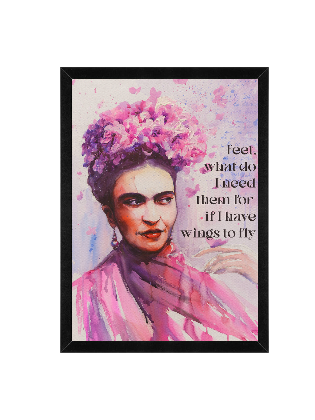 Frida Kahlo "Wings"  Wall Art Frame 12x16