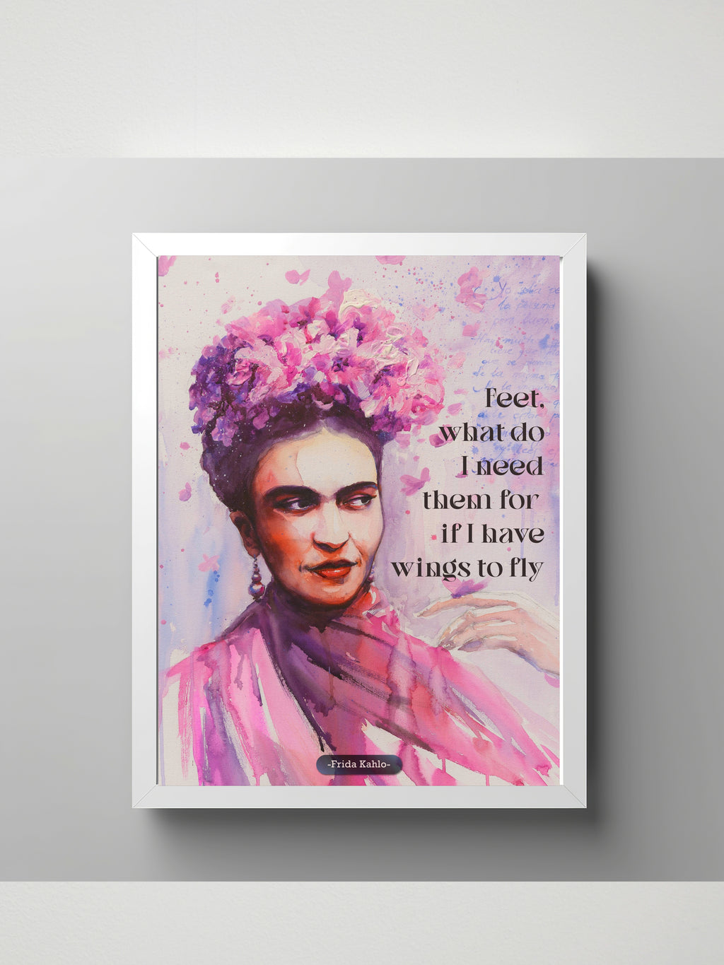 Frida Kahlo "Wings"  Wall Art Frame 12x16
