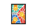 Pawsitive Vibes Only Framed Wall Art 12 x 16 in (30 x 40 cm) Colourful Paw Print Quote