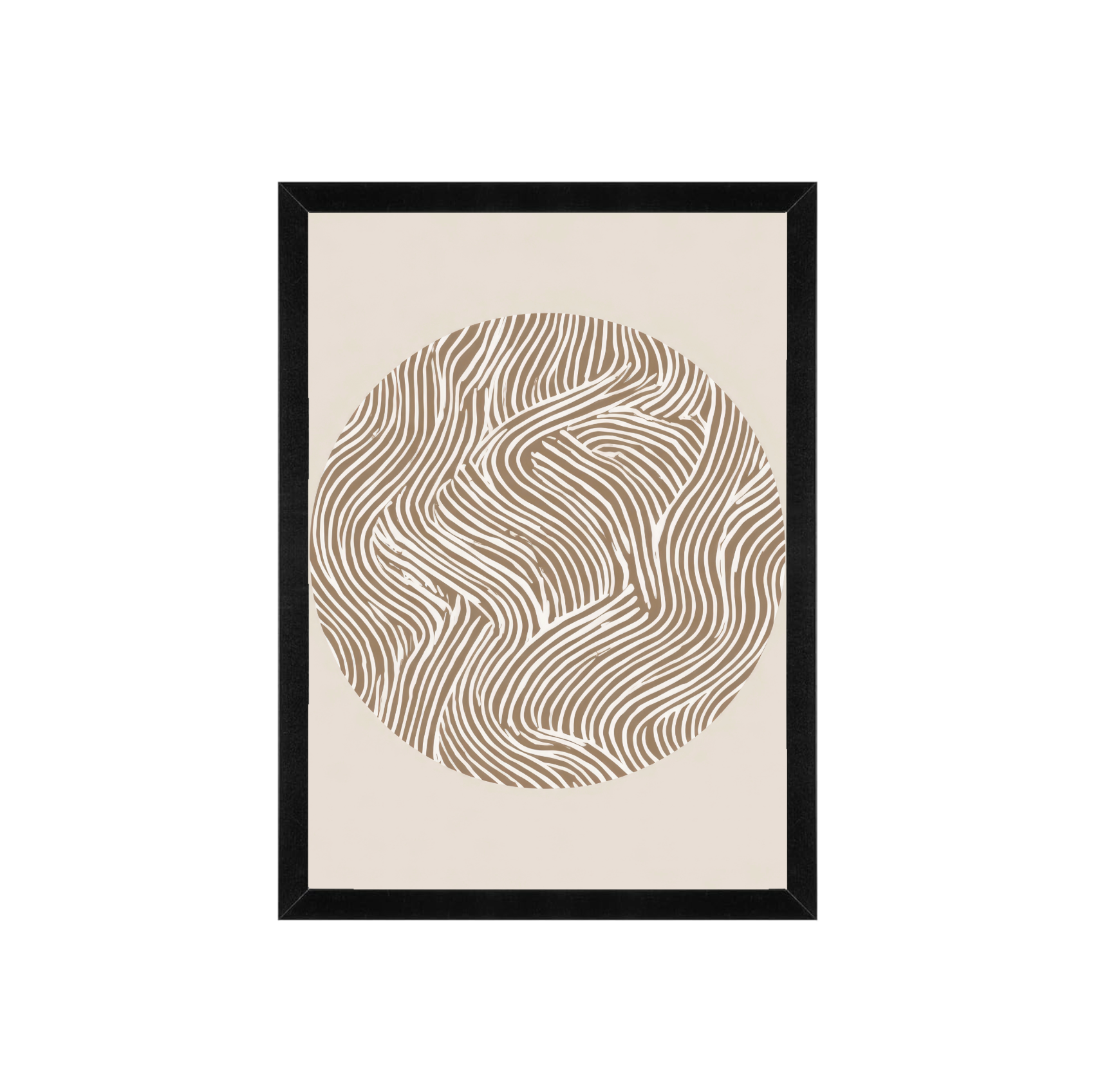 Abstract Circle Line Art Print | Minimalist Neutral Wall Art (12x16)