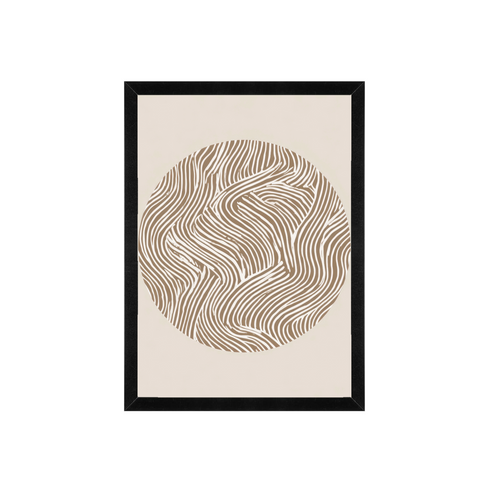 Abstract Circle Line Art Print | Minimalist Neutral Wall Art (12x16)