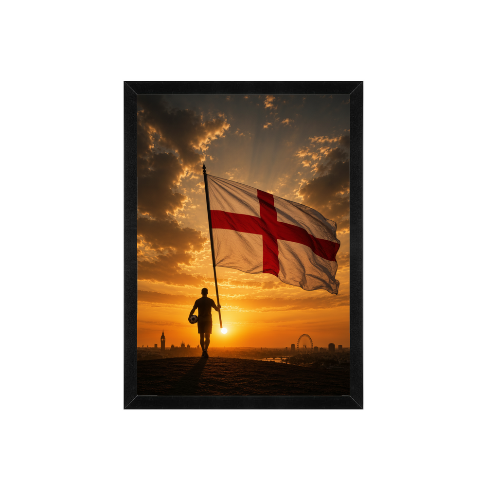 England Football Flag Wall Art | St George's Flag Poster | 12x16 Print