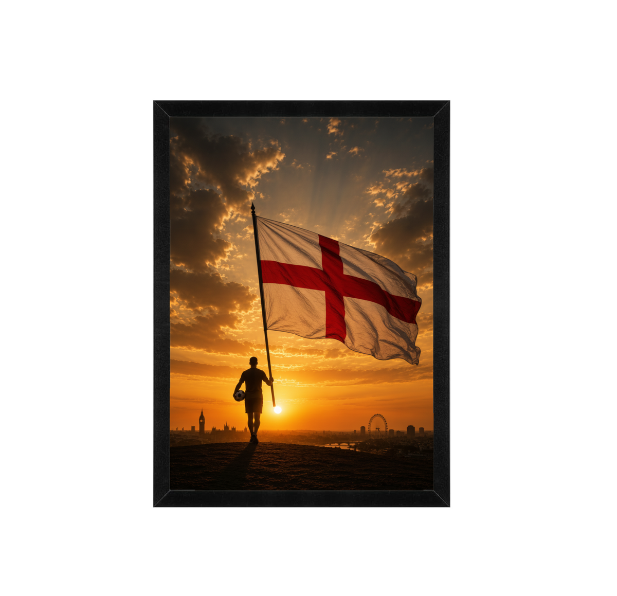 England Football Flag Wall Art | St George's Flag Poster | 12x16 Print