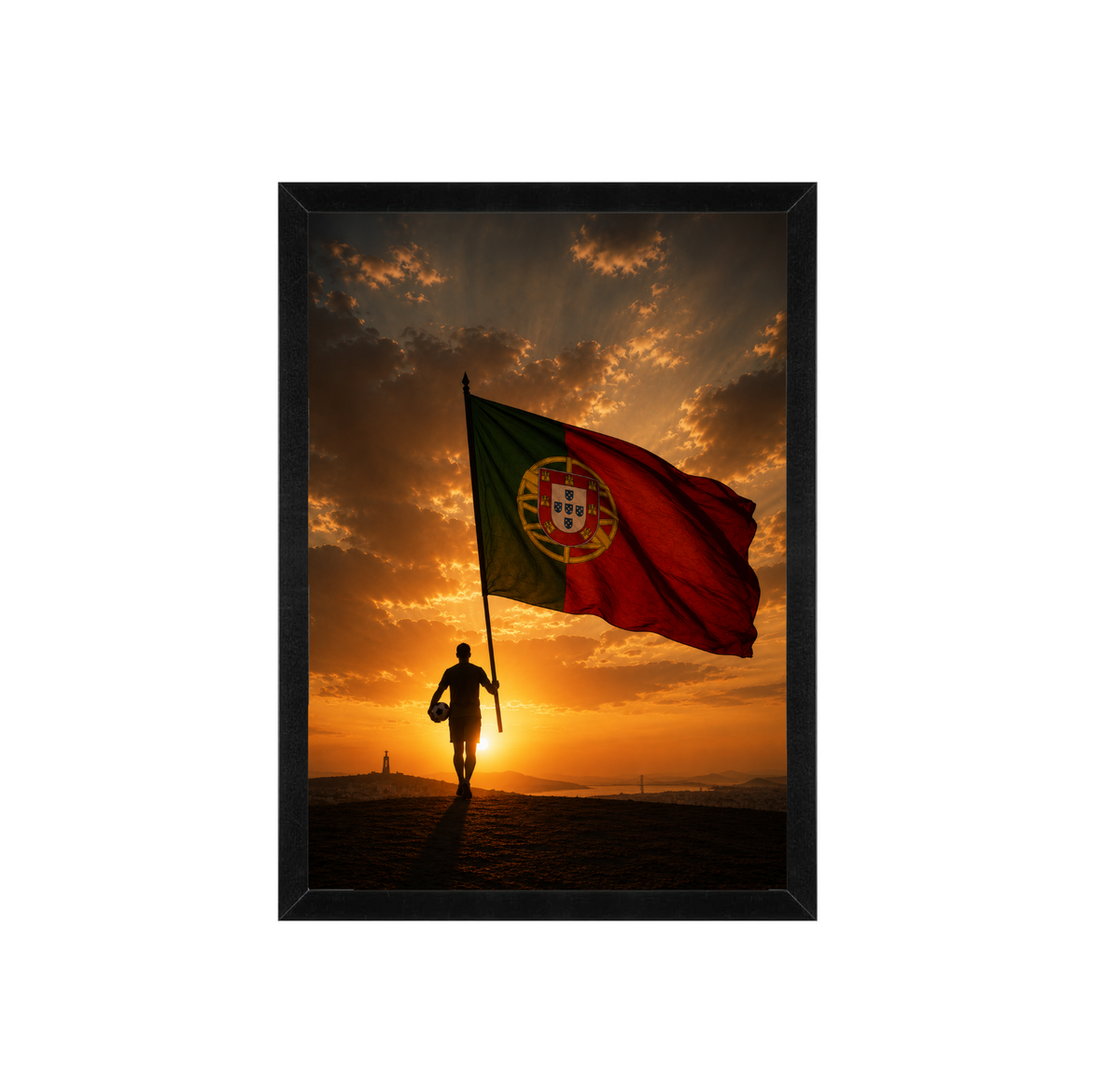 Portugal Football Flag Wall Art | Portuguese Football Poster | 12x16 Print
