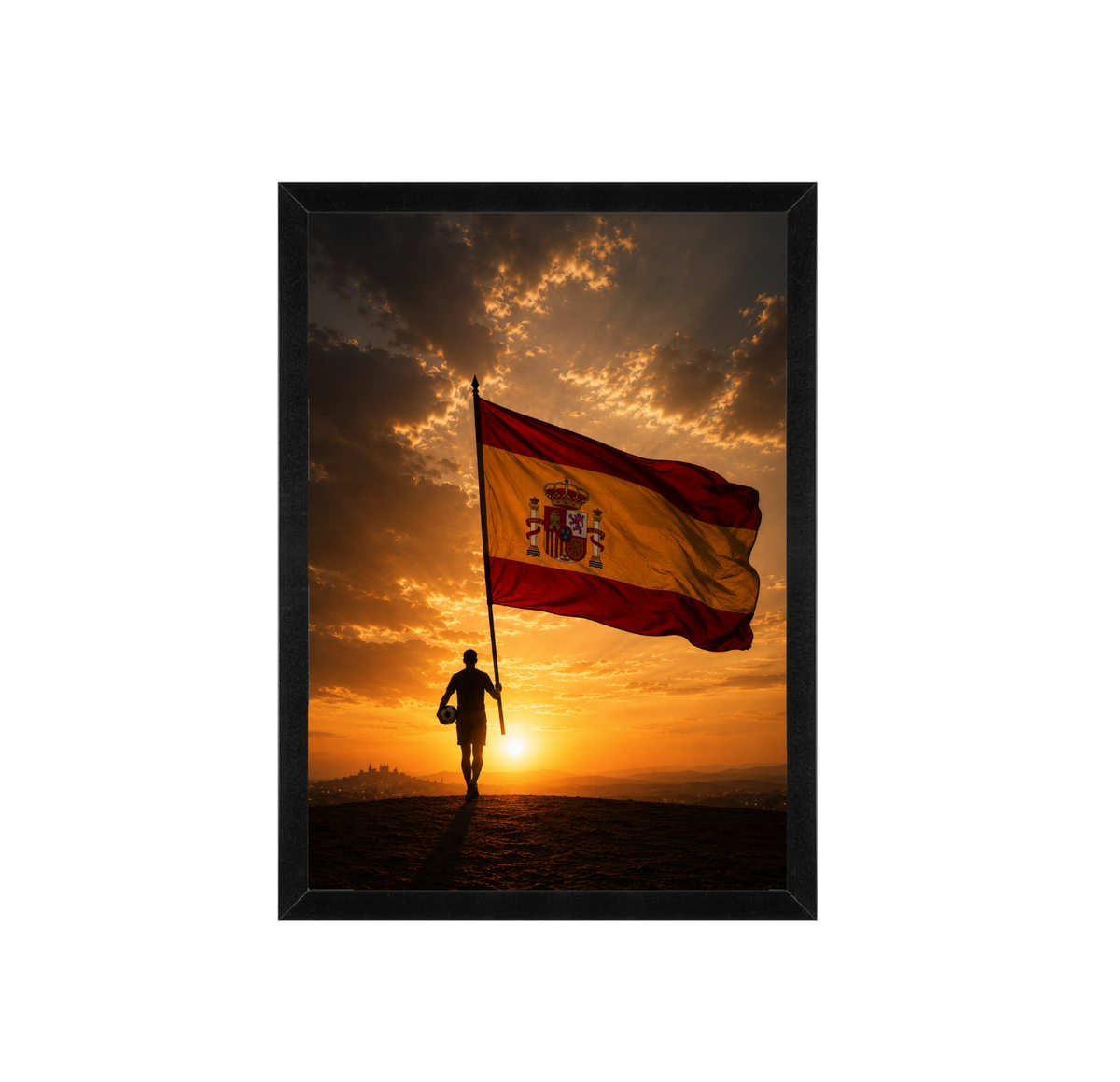 Spain Football Flag Wall Art | Spanish Football Poster | 12x16 Print