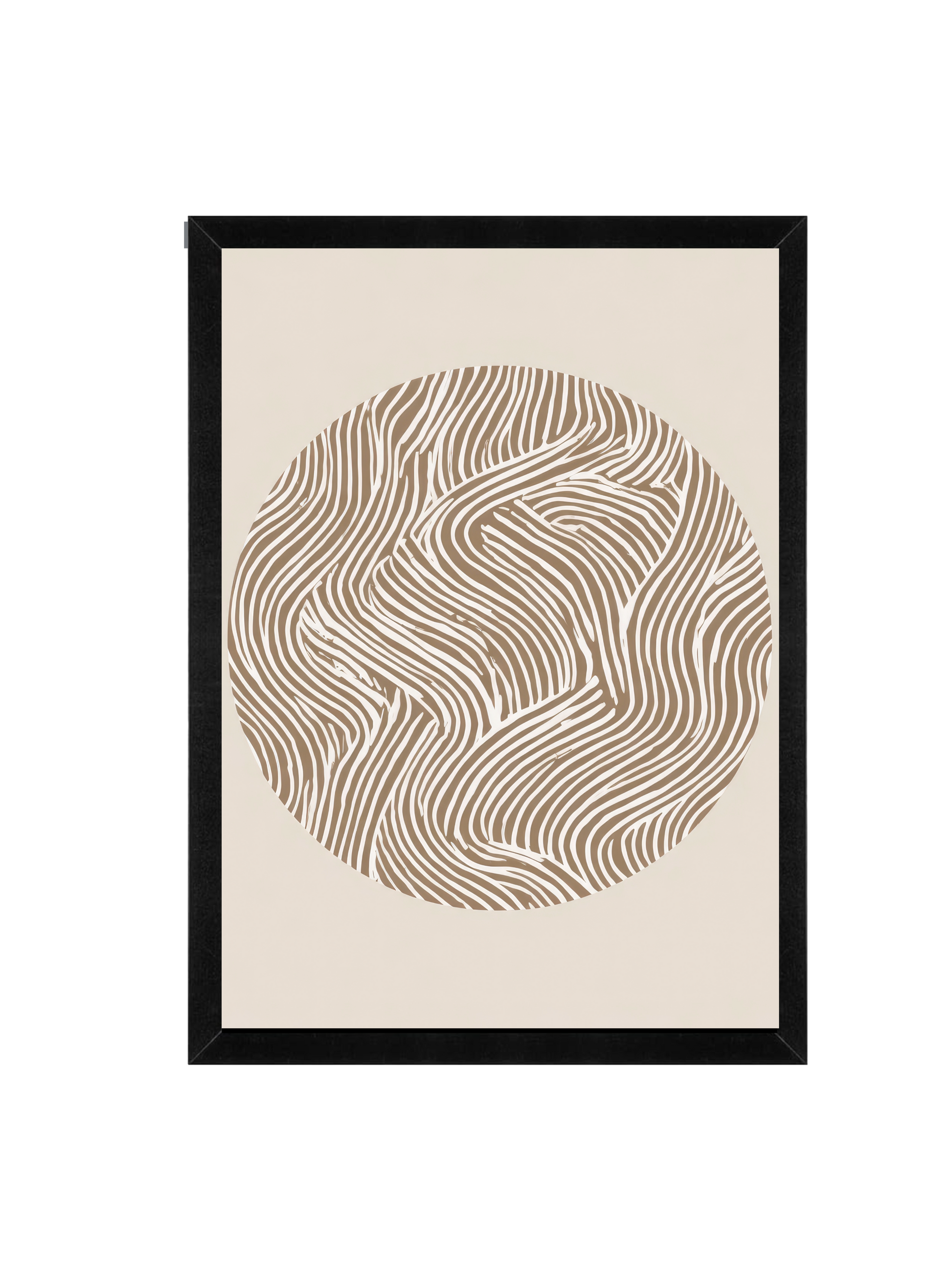 Abstract Circle Line Art Print | Minimalist Neutral Wall Art (12x16)