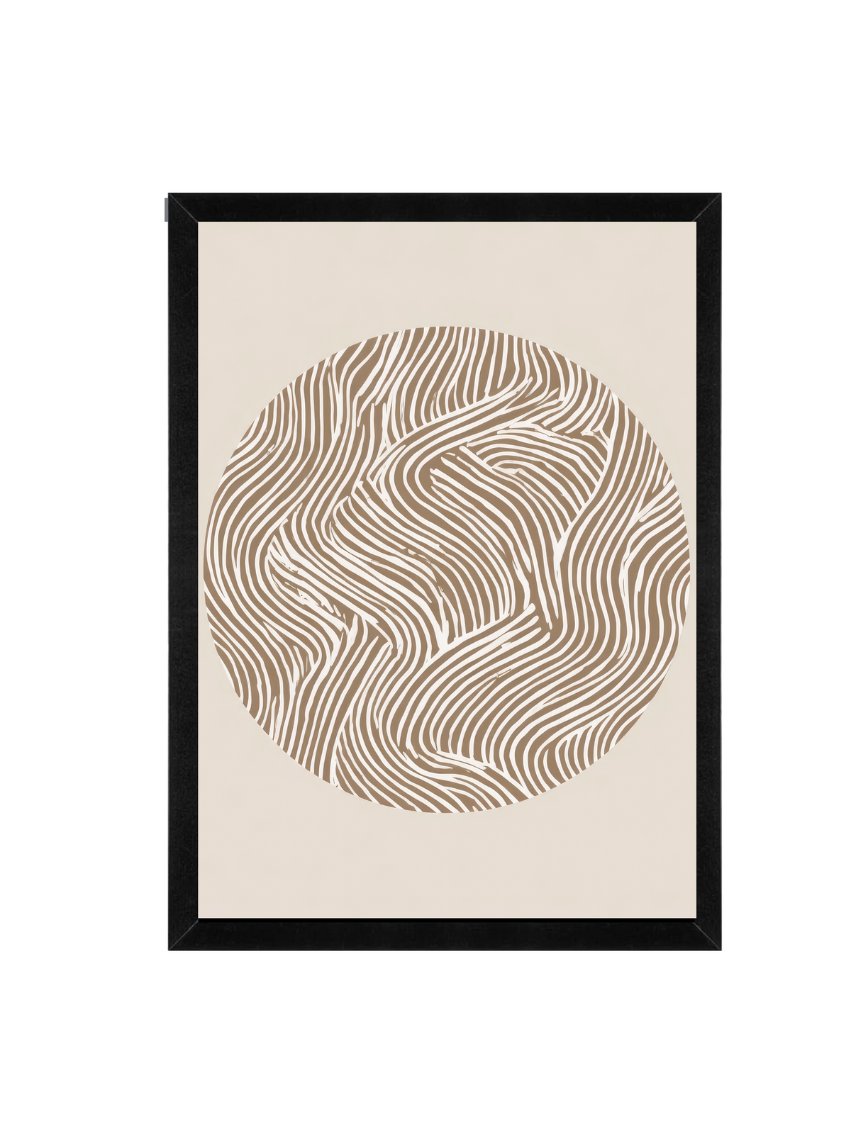 Abstract Circle Line Art Print | Minimalist Neutral Wall Art (12x16)