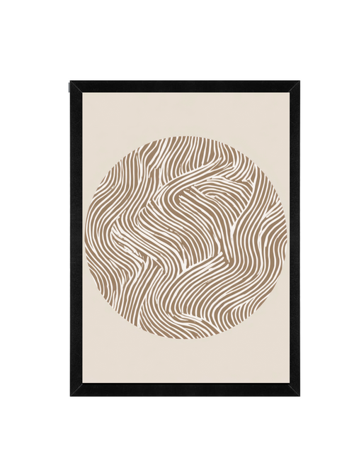 Abstract Circle Line Art Print | Minimalist Neutral Wall Art (12x16)