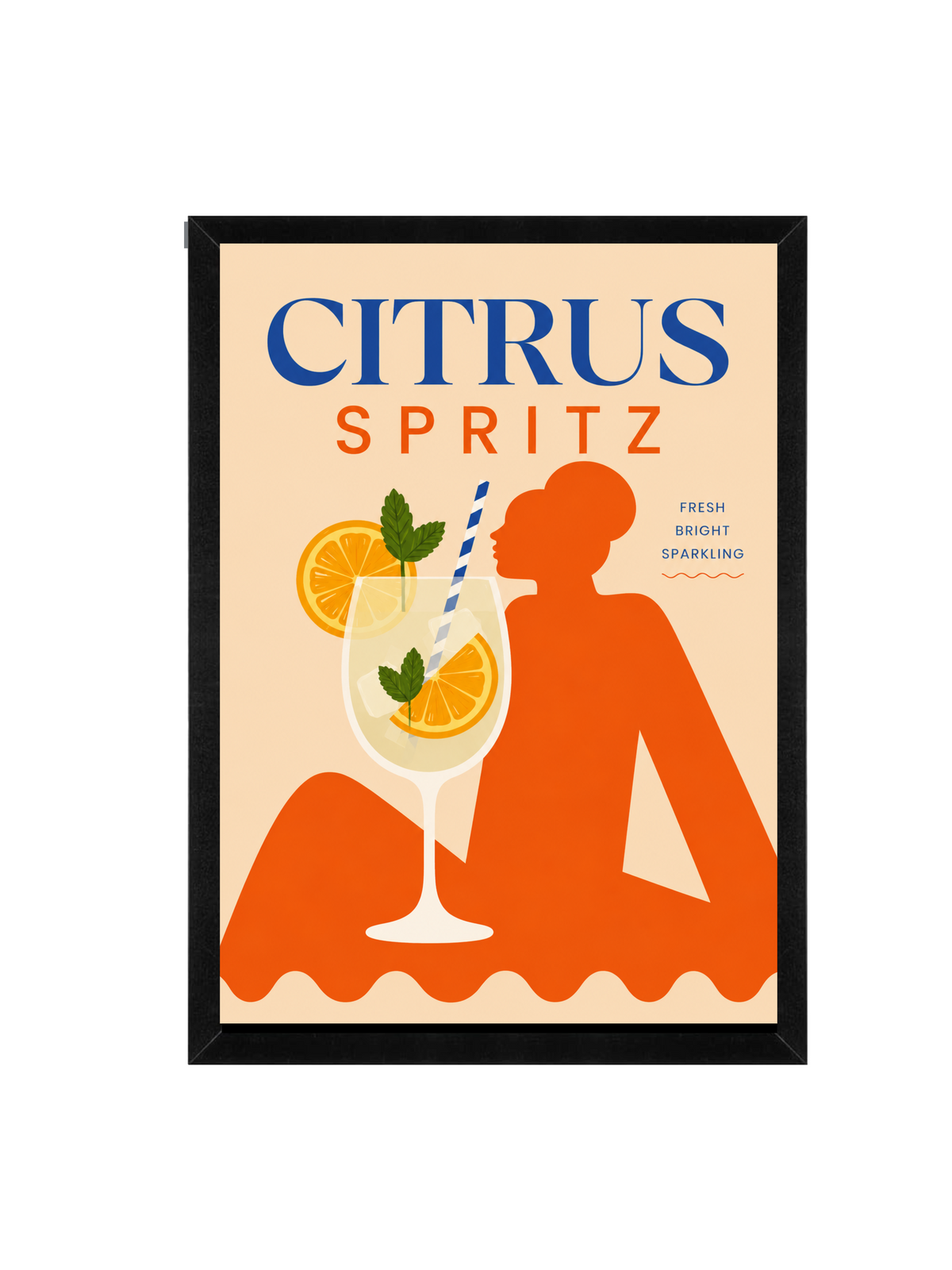 Citrus Spritz Framed Wall Art | Modern Drinks Print 30 × 40 cm
