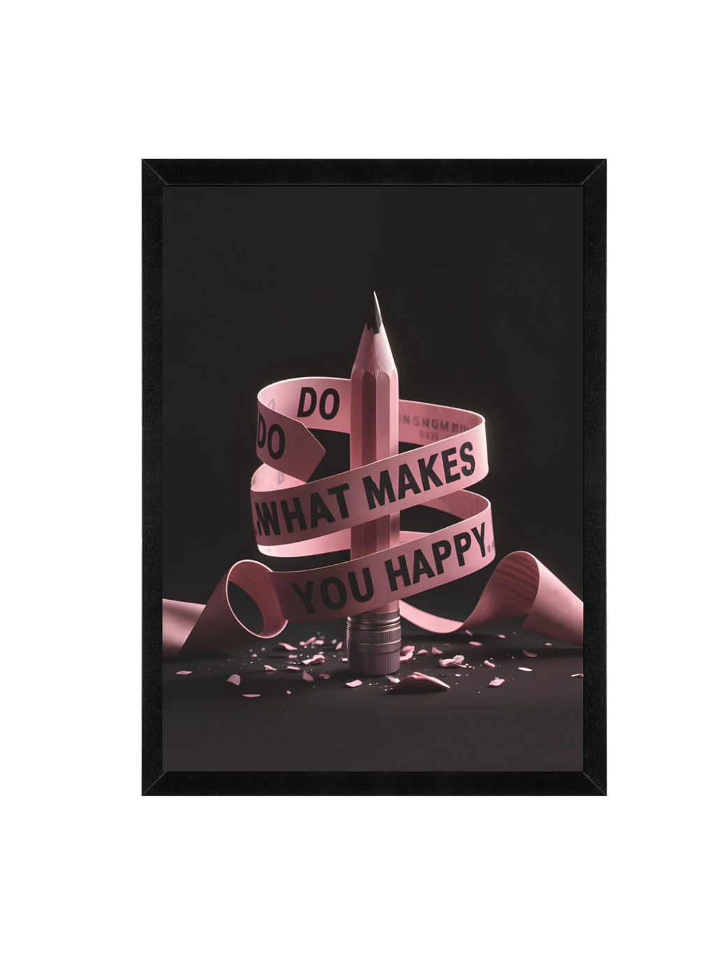 Do What Makes You Happy Motivational Wall Art Framed Print 12x16 Pink