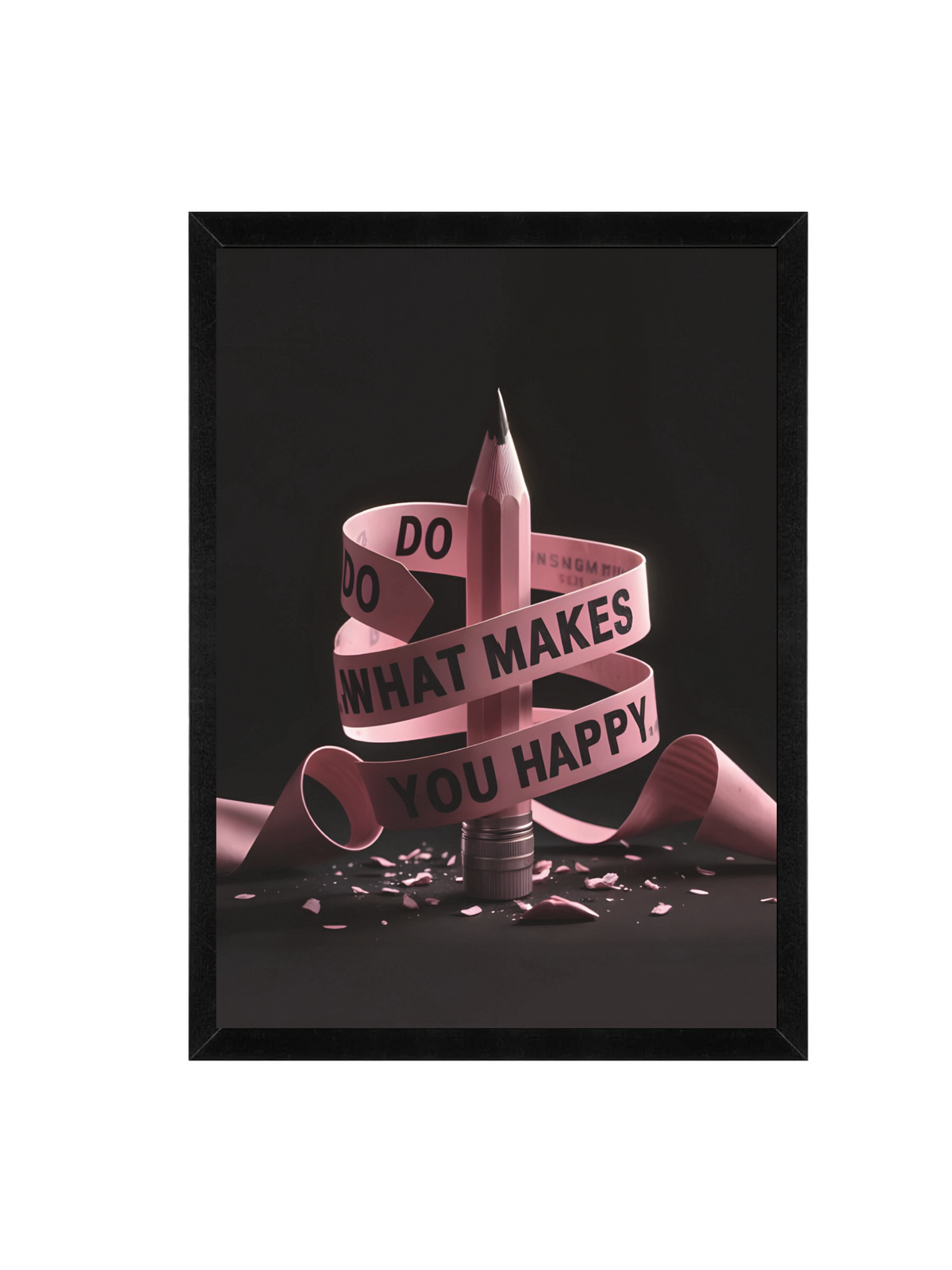 Do What Makes You Happy Motivational Wall Art Framed Print 12x16 Pink