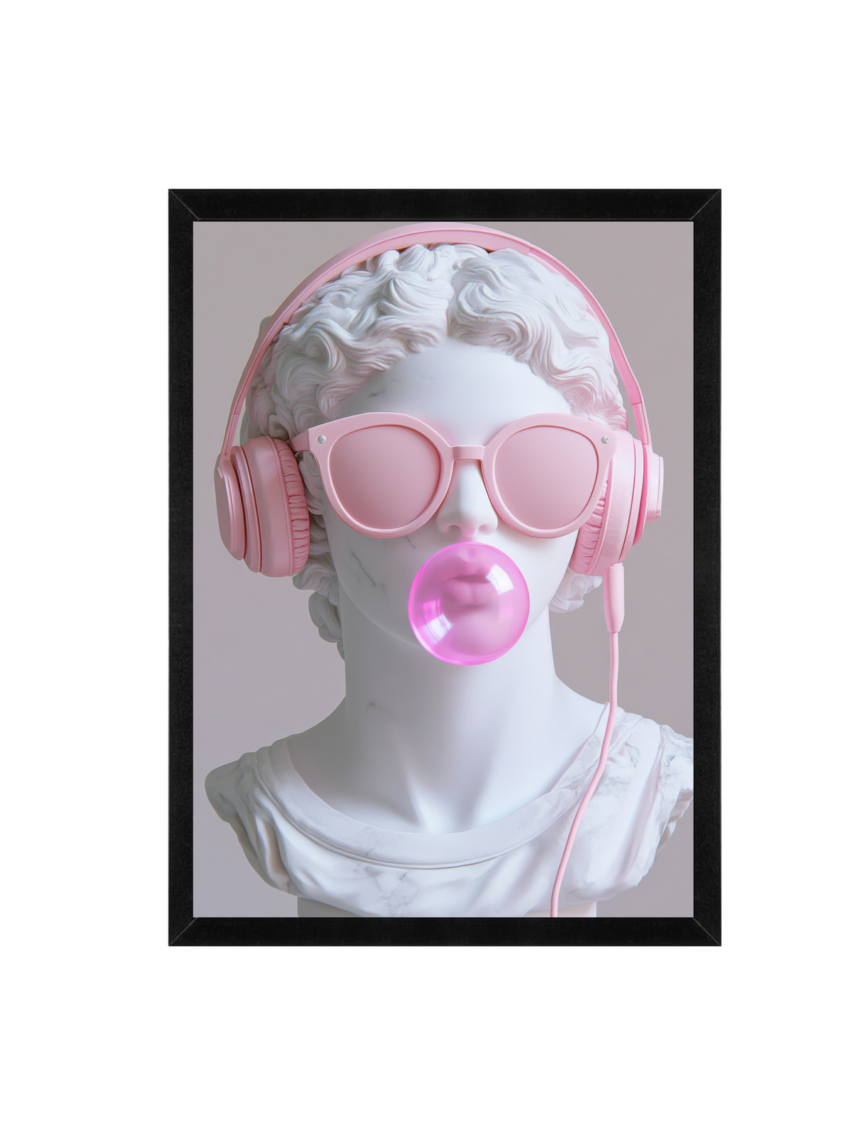 Pink Bubblegum Statue Contemporary Wall Art Framed Print 12x16