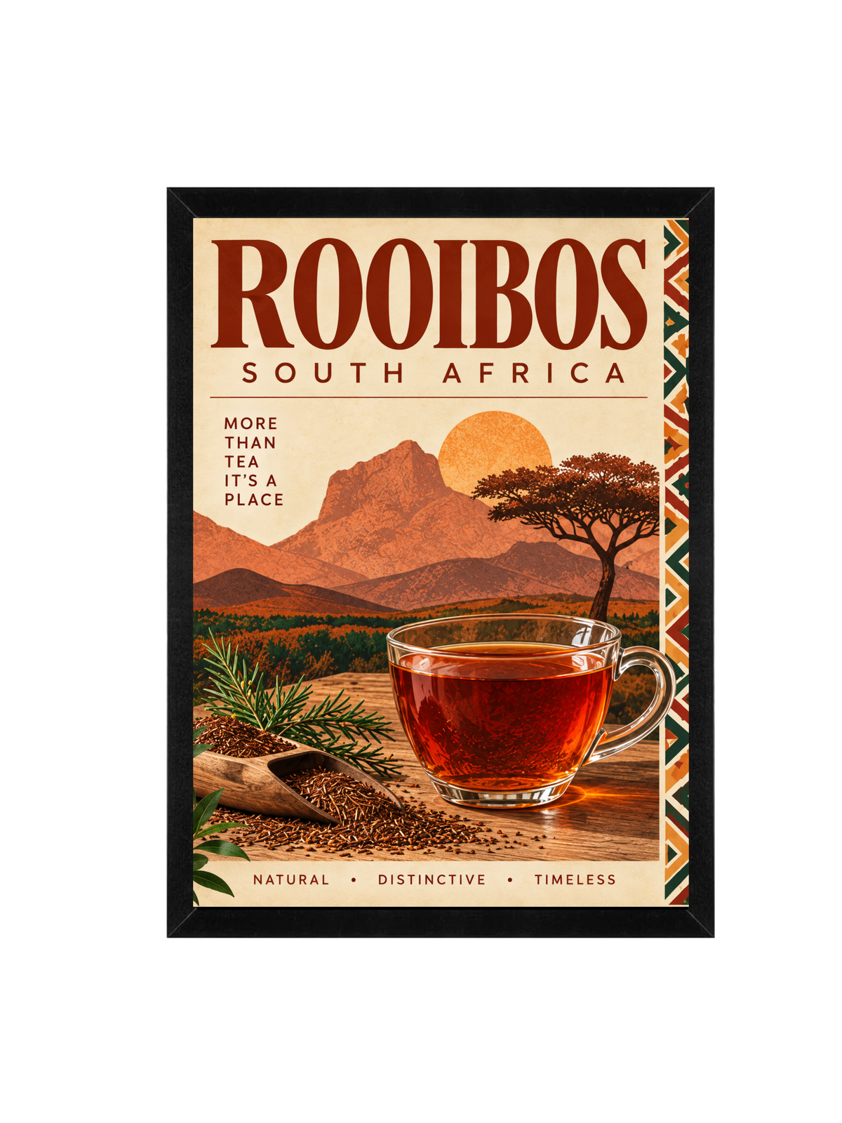 Rooibos South Africa Framed Wall Art | Tea Print 30 × 40 cm