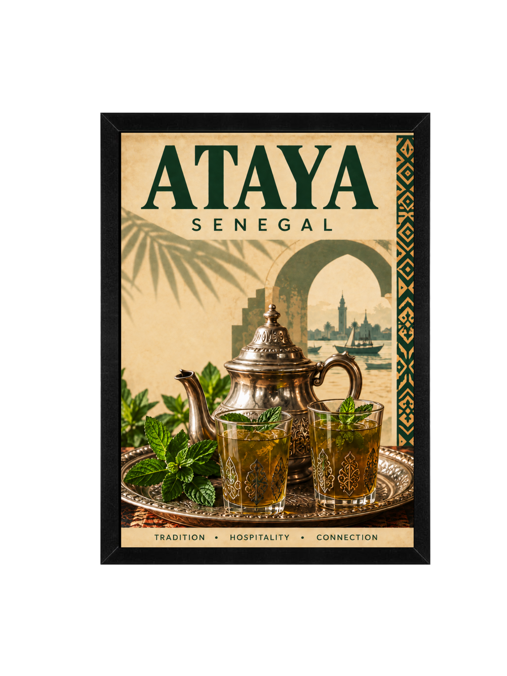 Ataya Senegal Framed Wall Art | West African Tea Print 30 × 40 cm