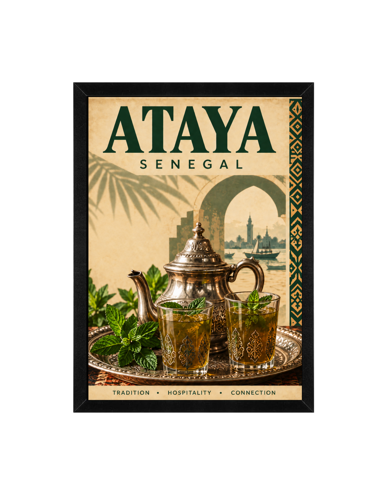 Ataya Senegal Framed Wall Art | West African Tea Print 30 × 40 cm