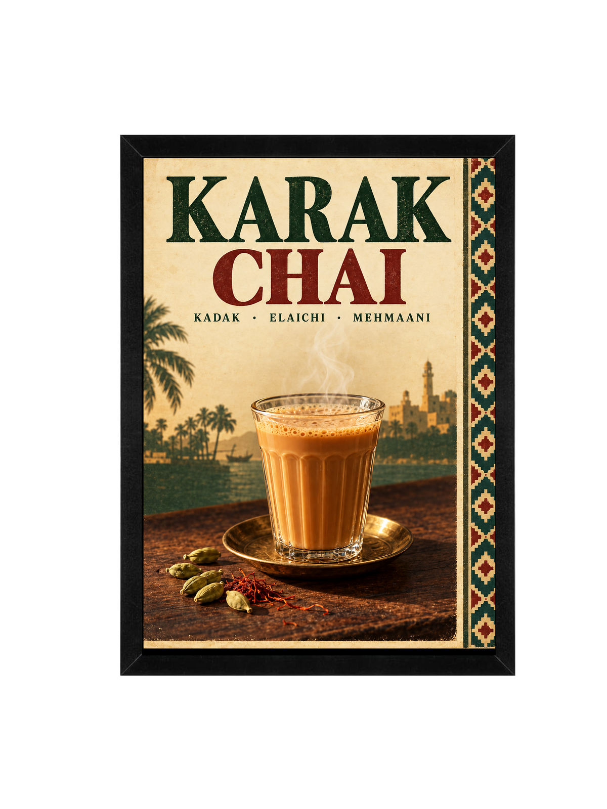 Karak Chai South Asian Framed Wall Art | Spiced Tea Print 30 × 40 cm