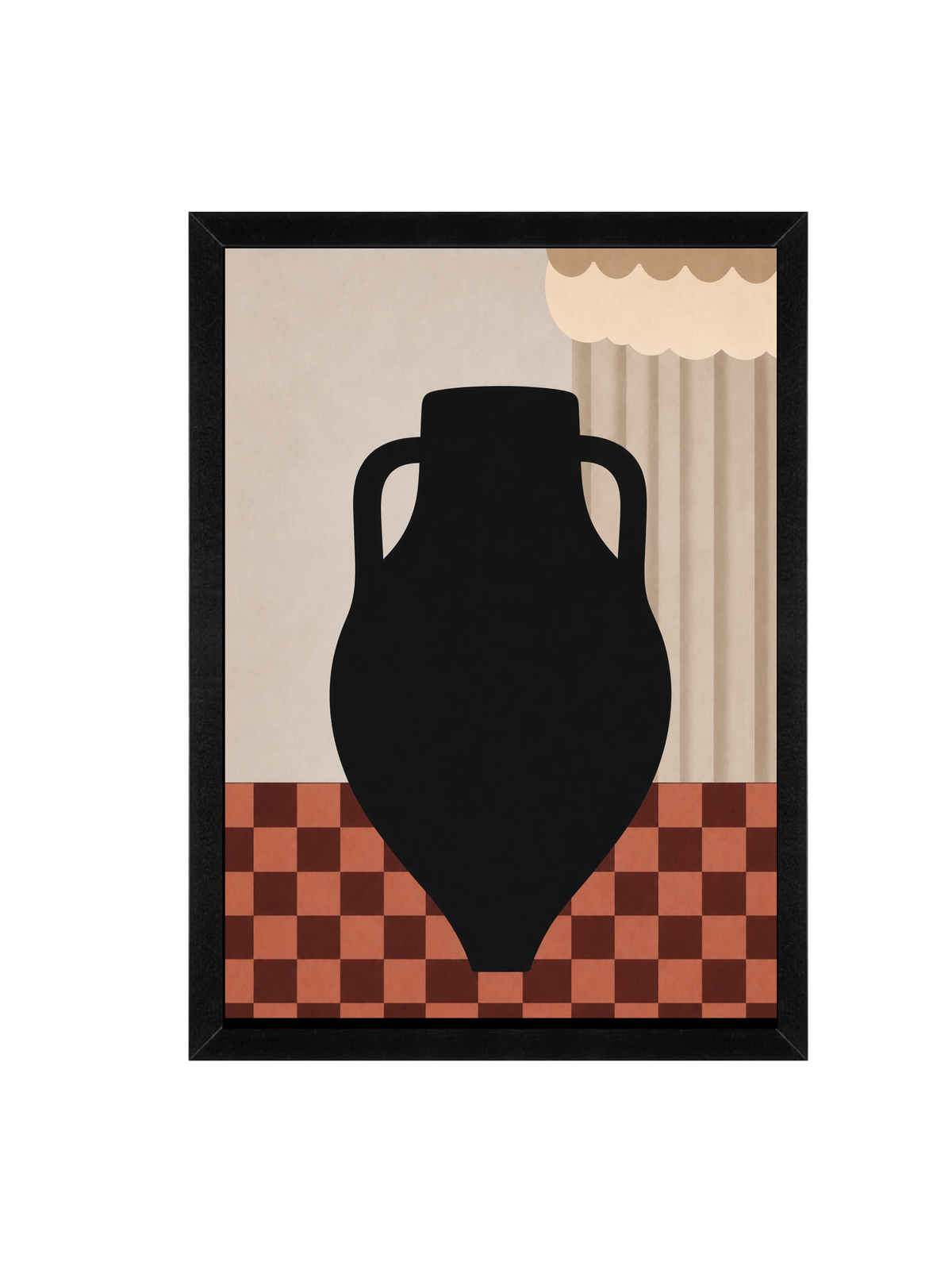 Minimalist Black Vase Wall Art | Modern Geometric Print (12x16)