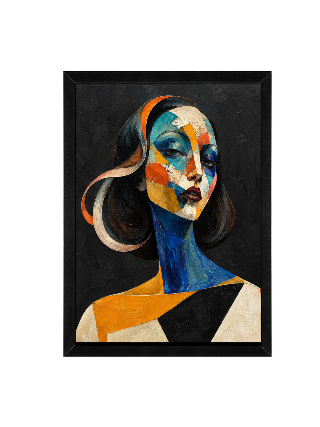 Colourful Abstract Portrait Wall Art | Modern Art Print (12x16)