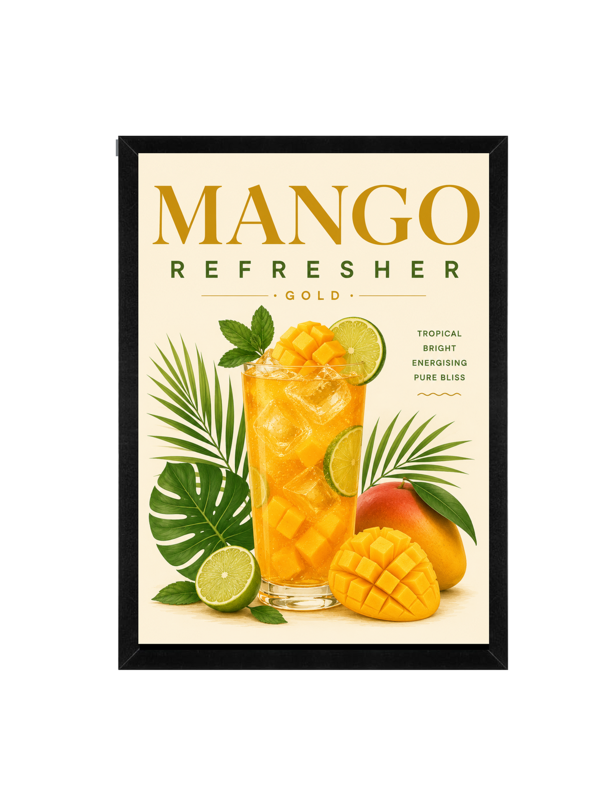 Mango Refresher Framed Wall Art | Modern Drinks Print 30 × 40 cm