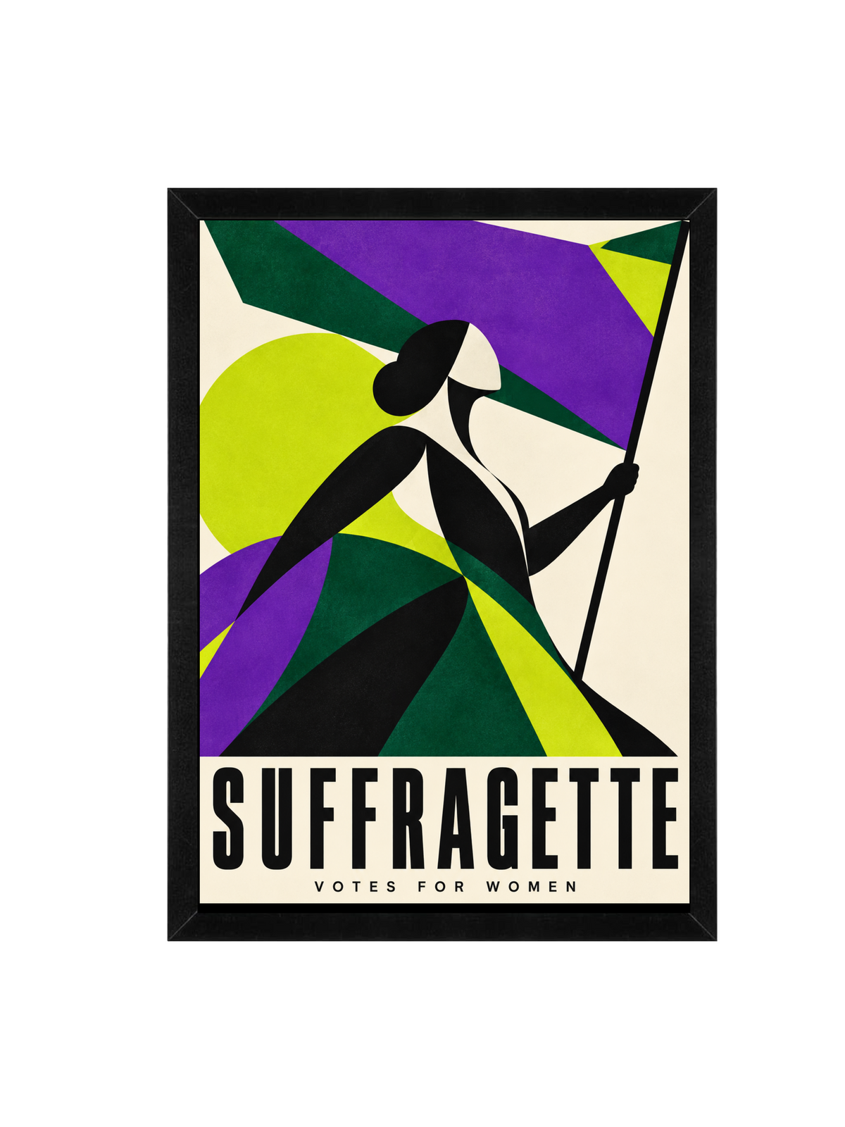 Abstract Suffragette Wall Art | Votes for Women Framed Print (12x16)
