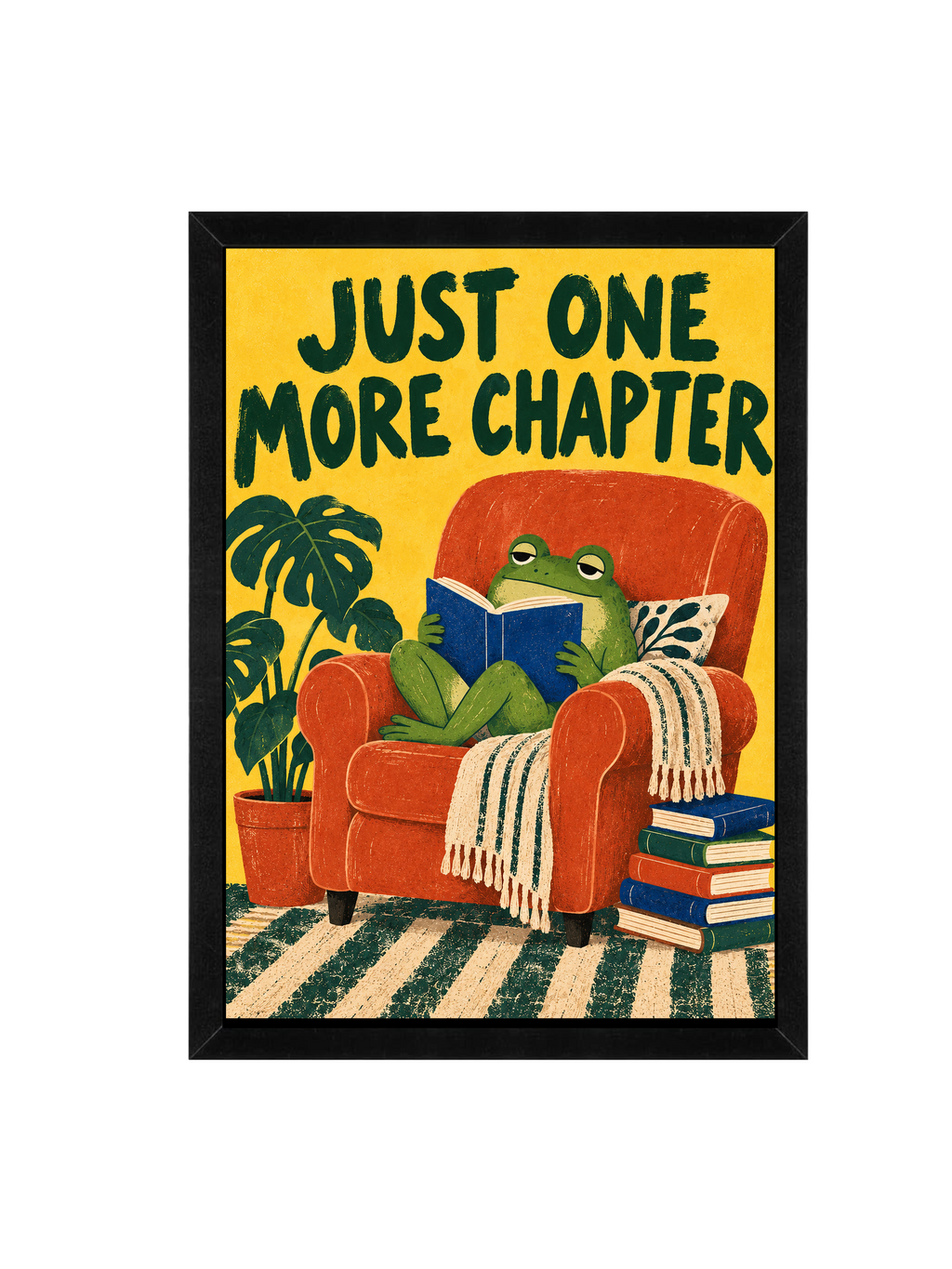 Book Lover Wall Art | Just One More Chapter Framed Print (12x16)