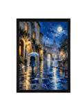 Moonlit Street Wall Art | Moonlit Reverie Framed Print (12x16)