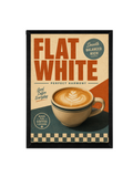 Flat White Framed Wall Art | Retro Coffee Print 30 × 40 cm