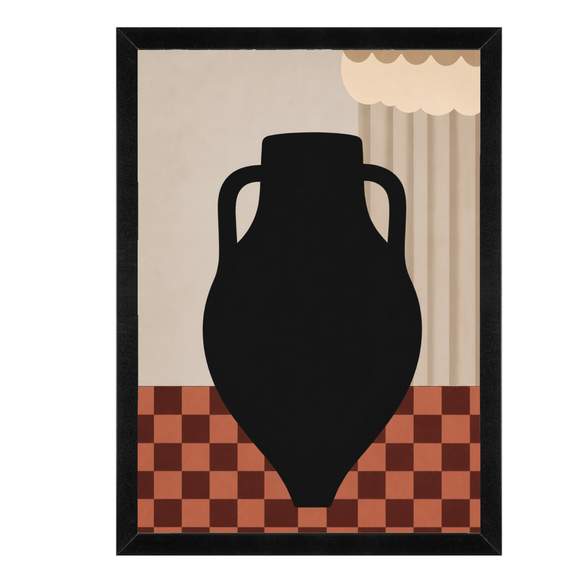 Minimalist Black Vase Wall Art | Modern Geometric Print (12x16)
