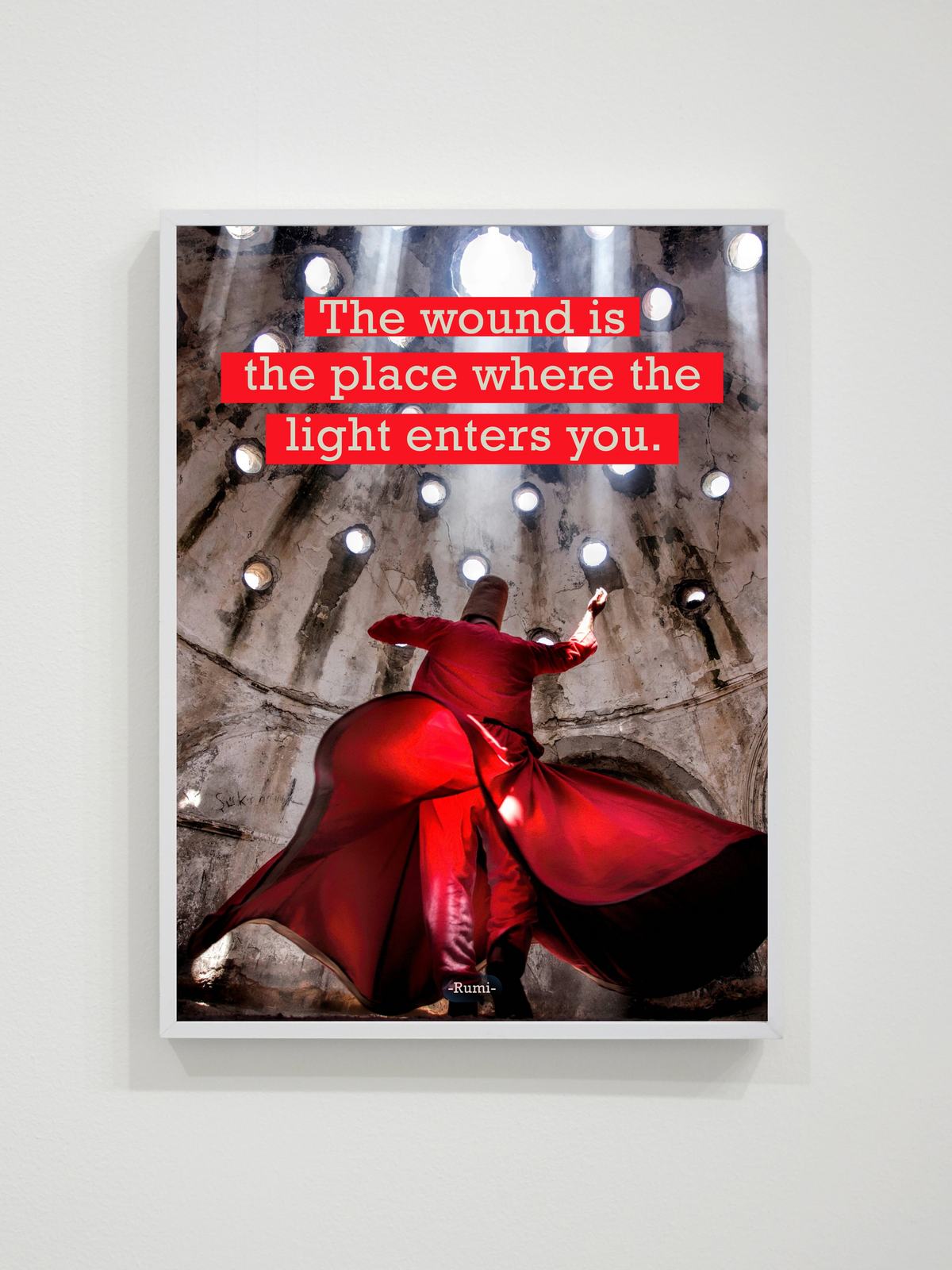 Rumi Light Wall Art Frame 12x16 30 x40cm