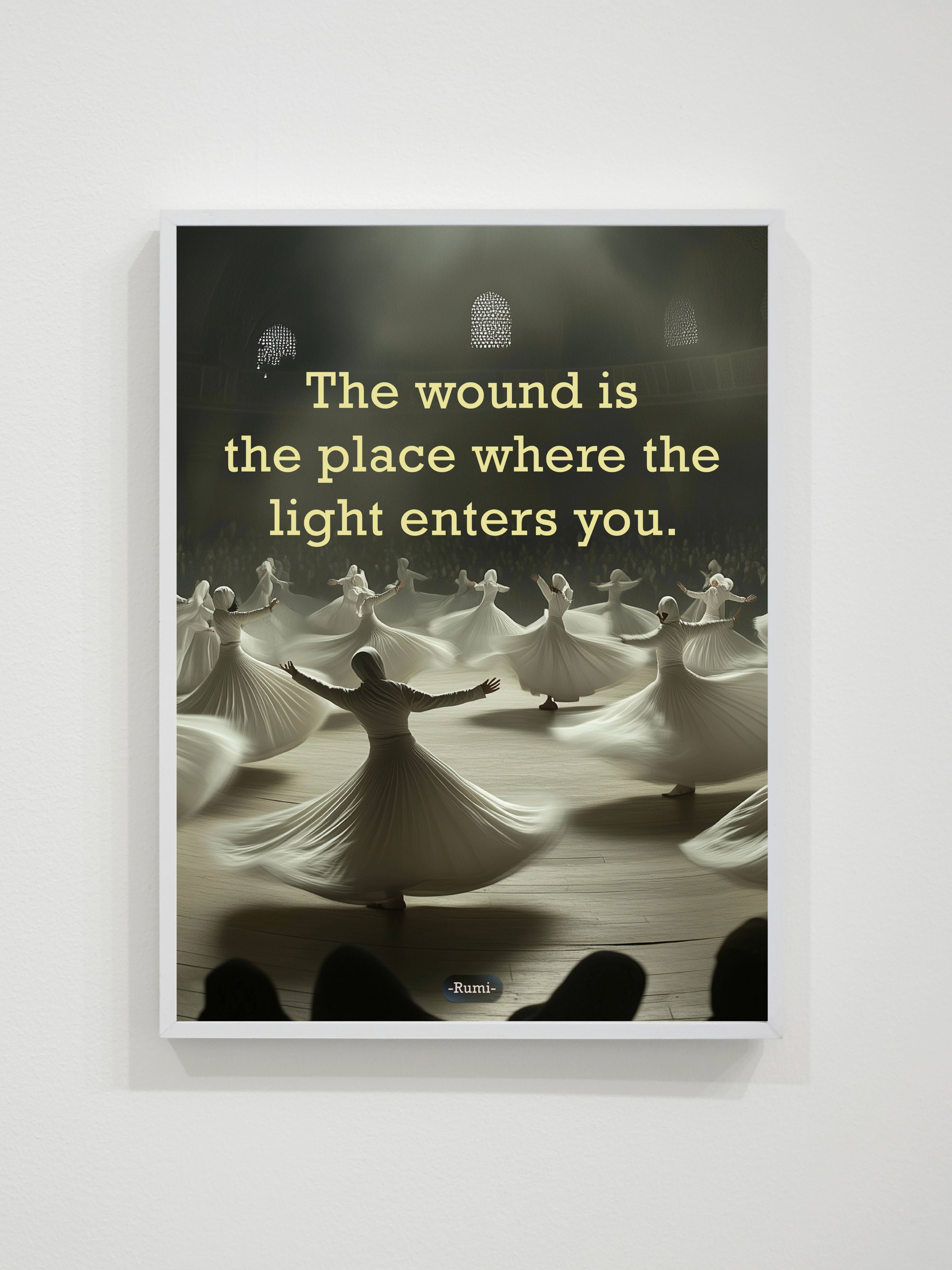 Rumi Light Wall Art Frame 12x16 black