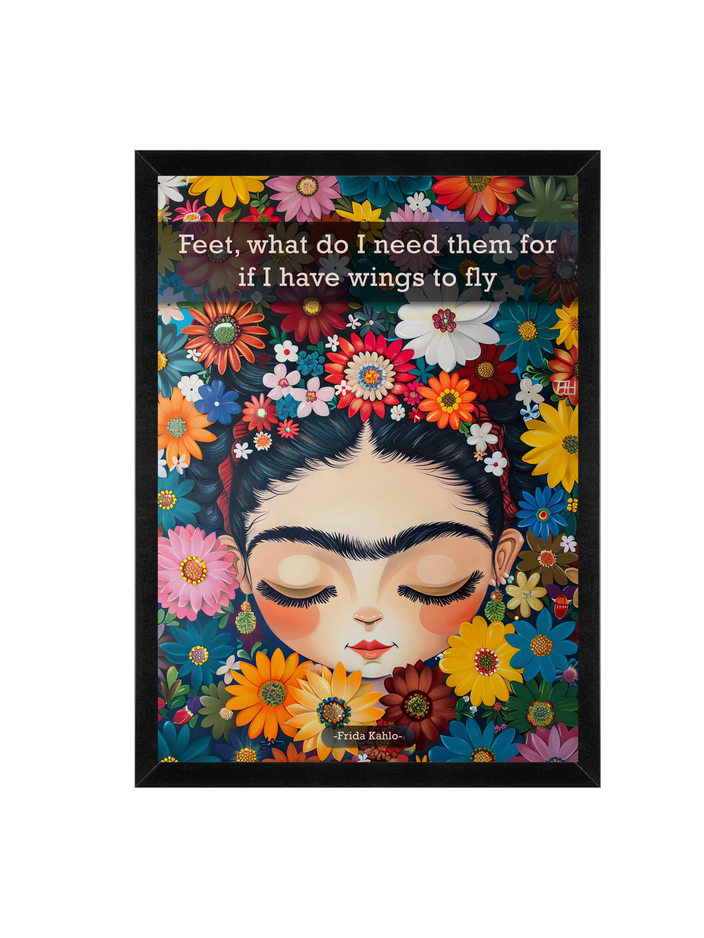 Frida Kahlo illustration "Wings"  Wall Art Frame 12x16