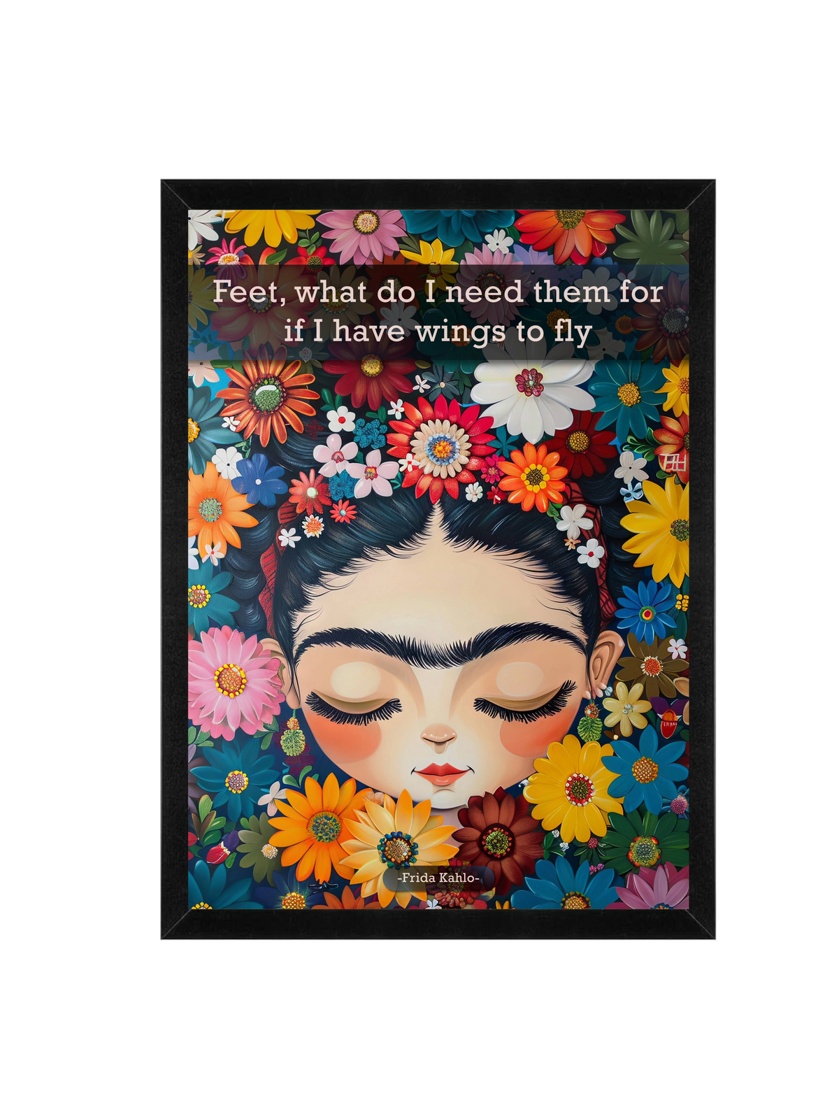 Frida Kahlo illustration "Wings"  Wall Art Frame 12x16