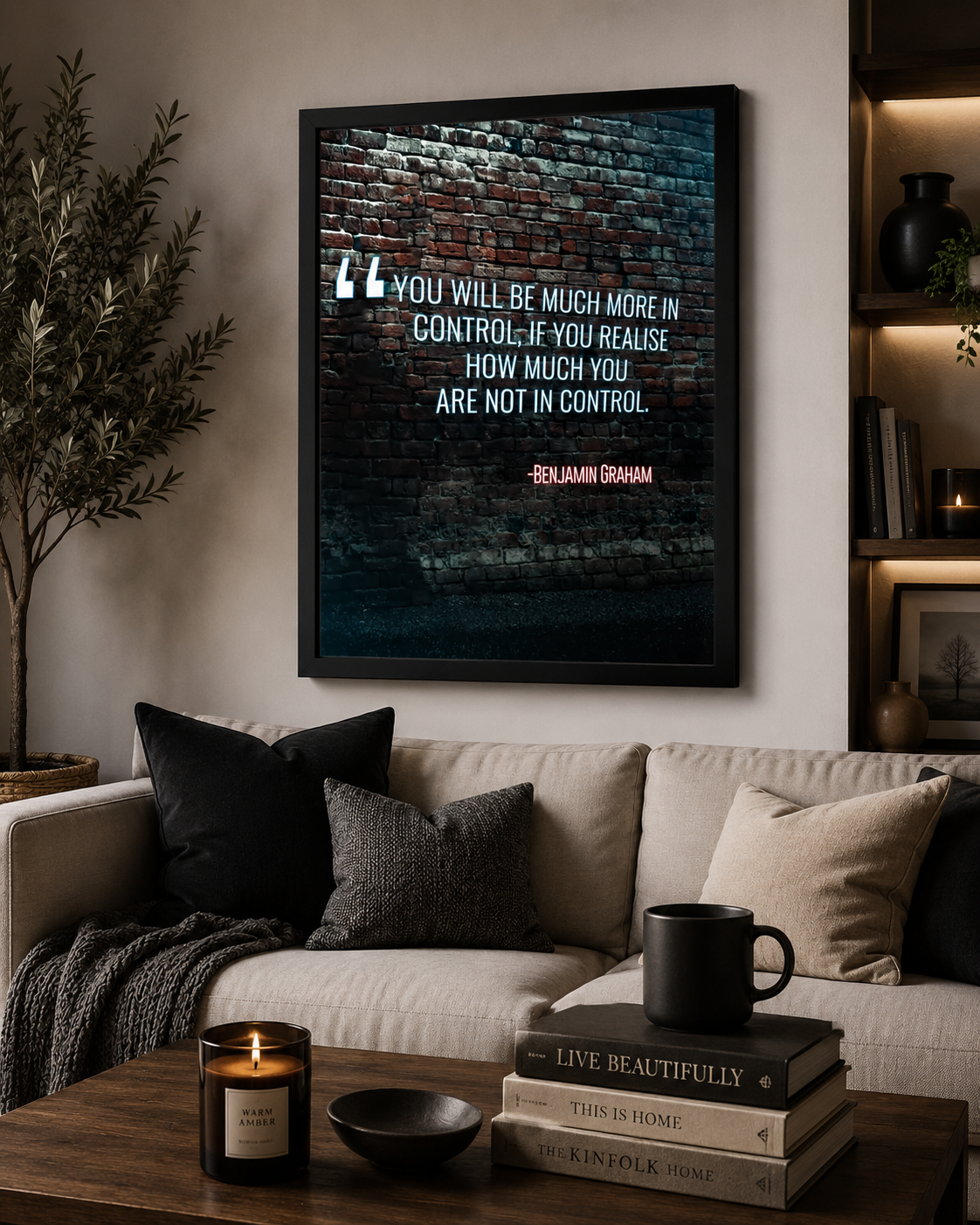 Benjamin Graham Quote Wall Art | Investor Wisdom Framed Matte Print 12x16