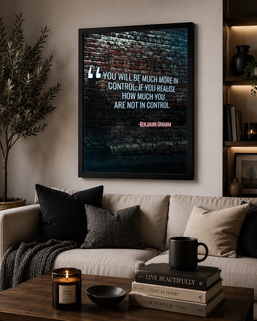 Benjamin Graham Quote Wall Art | Investor Wisdom Framed Matte Print 12x16