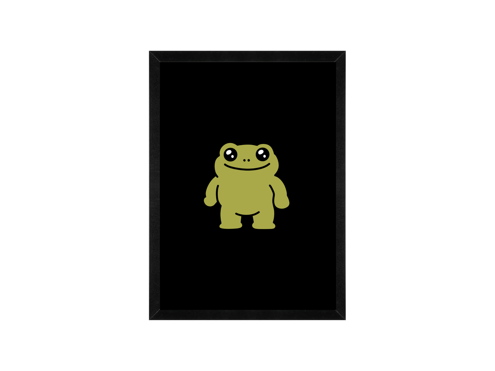 Minimalist Frog Framed Wall Art 12 x 16 in (30 x 40 cm) Playful Animal Illustration