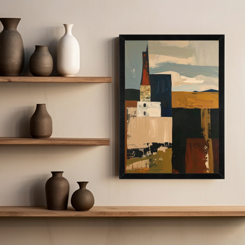 Abstract Geometric Framed Wall Art – 12 x 16