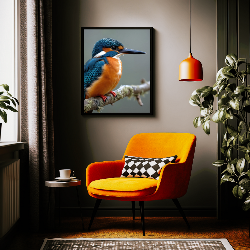 Kingfisher Framed Wildlife Wall Art – 12x16 Nature Photography Print