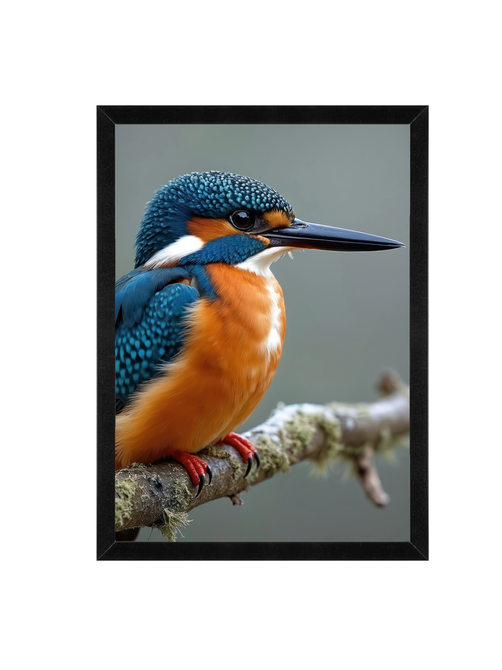 Kingfisher Framed Wildlife Wall Art – 12x16 Nature Photography Print