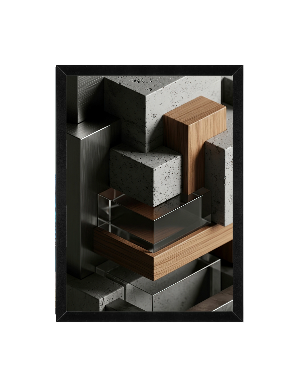 Abstract Geometric Wall Art – Architectural Statement Print (12x16)